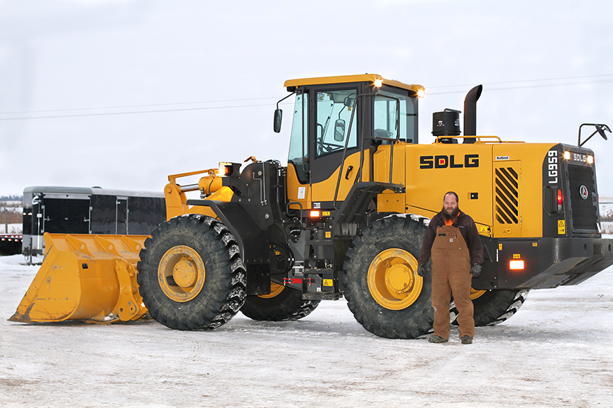 Cole Koch of Double K uses SDLG frontend loaders for snow removal